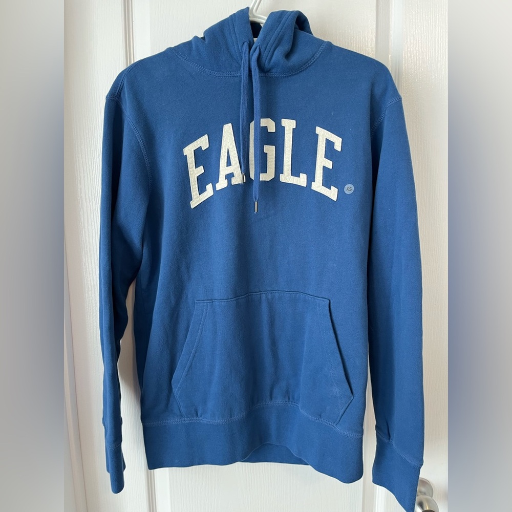NWOT-American Eagle Blue Logo Hoodie Size Small - Picture 2 of 5